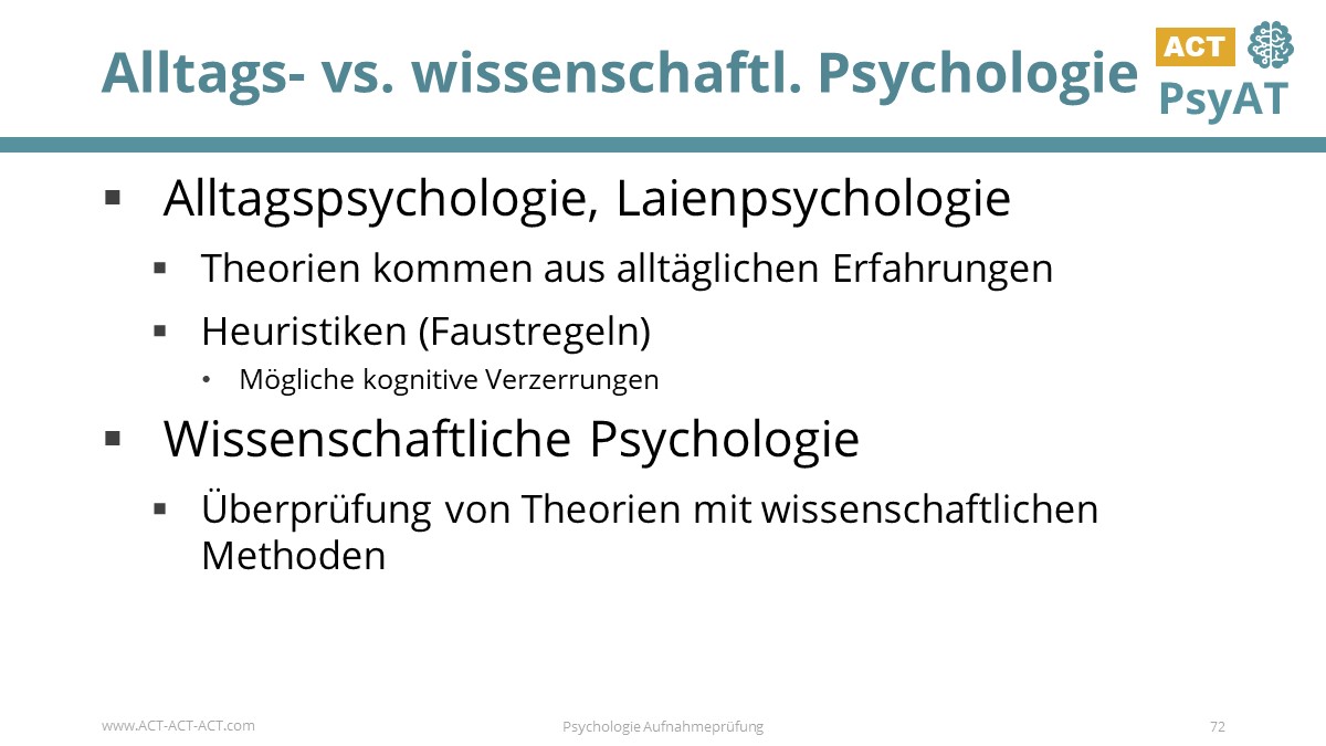 Alltags- vs. wissenschaftl. Psychologie